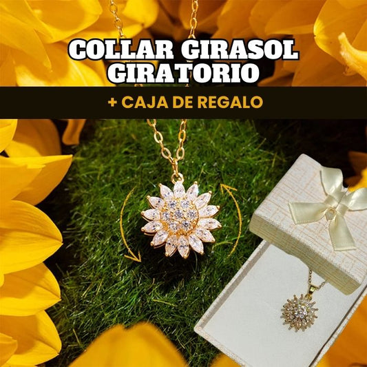 COLLAR GIRASOL GIRATORIO + CAJA REGALO