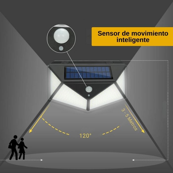 Lampara solar LED + sensor de movimiento