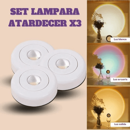 SET LAMPARA ATARDECER X3